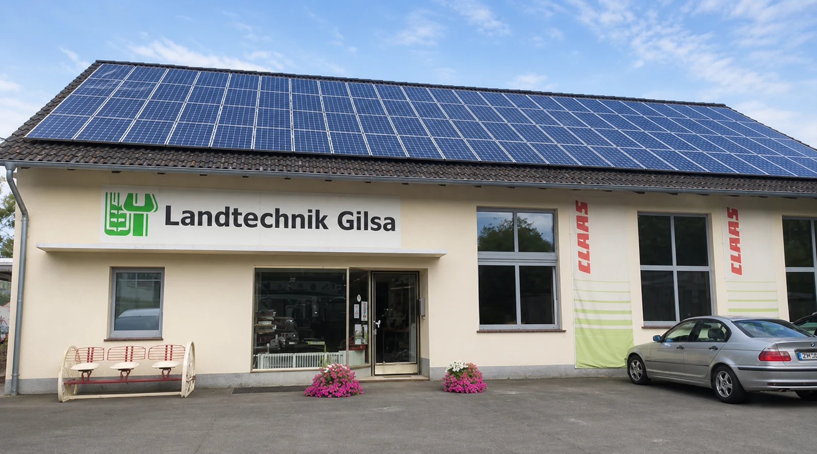 Standort von K & T Landtechnik Gilsa mit Werkstatt und CLAAS Landmaschinen